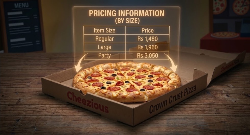 cheezious crown crust pizza price